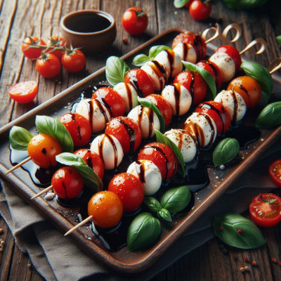 Caprese Skewers with Balsamic Glaze photo